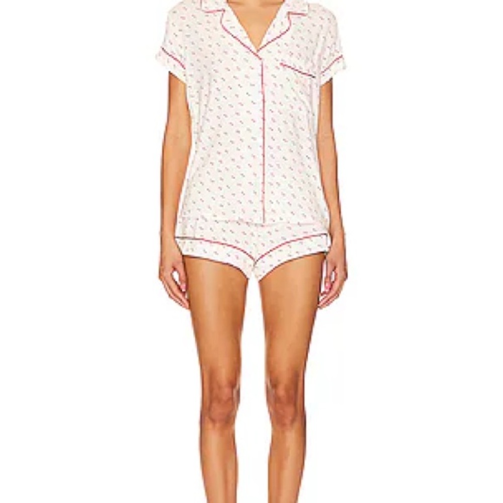 Eberjey White and Pink Small Heart Pajama Set - NWT